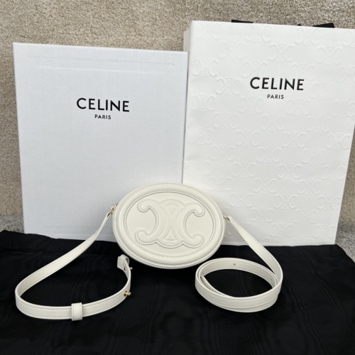 Celine Triomphe Smooth Calfskin Leather Crossbody Oval Moon Cake Bag 1 Celine Triomphe Smooth Calfskin Leather Crossbody Oval Moon Cake Bag