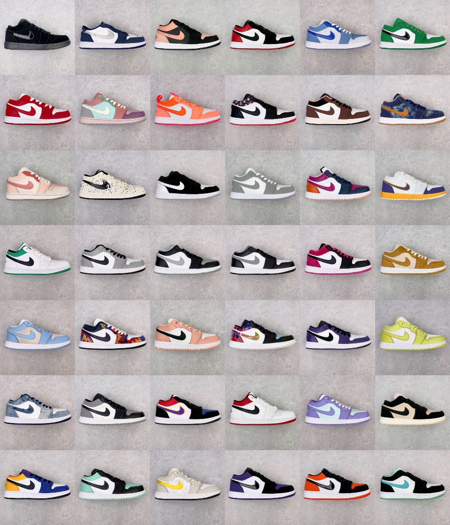 集合图 G0 Air Jordan AJ1 Low 低帮系列 原厂内置全掌气垫 A模大底 头层小牛皮 鞋舌AJ原厂专用牛津布+AJ专用反口珍珠布+原厂无杂质高弹内里海棉 特殊封边弹力鞋带