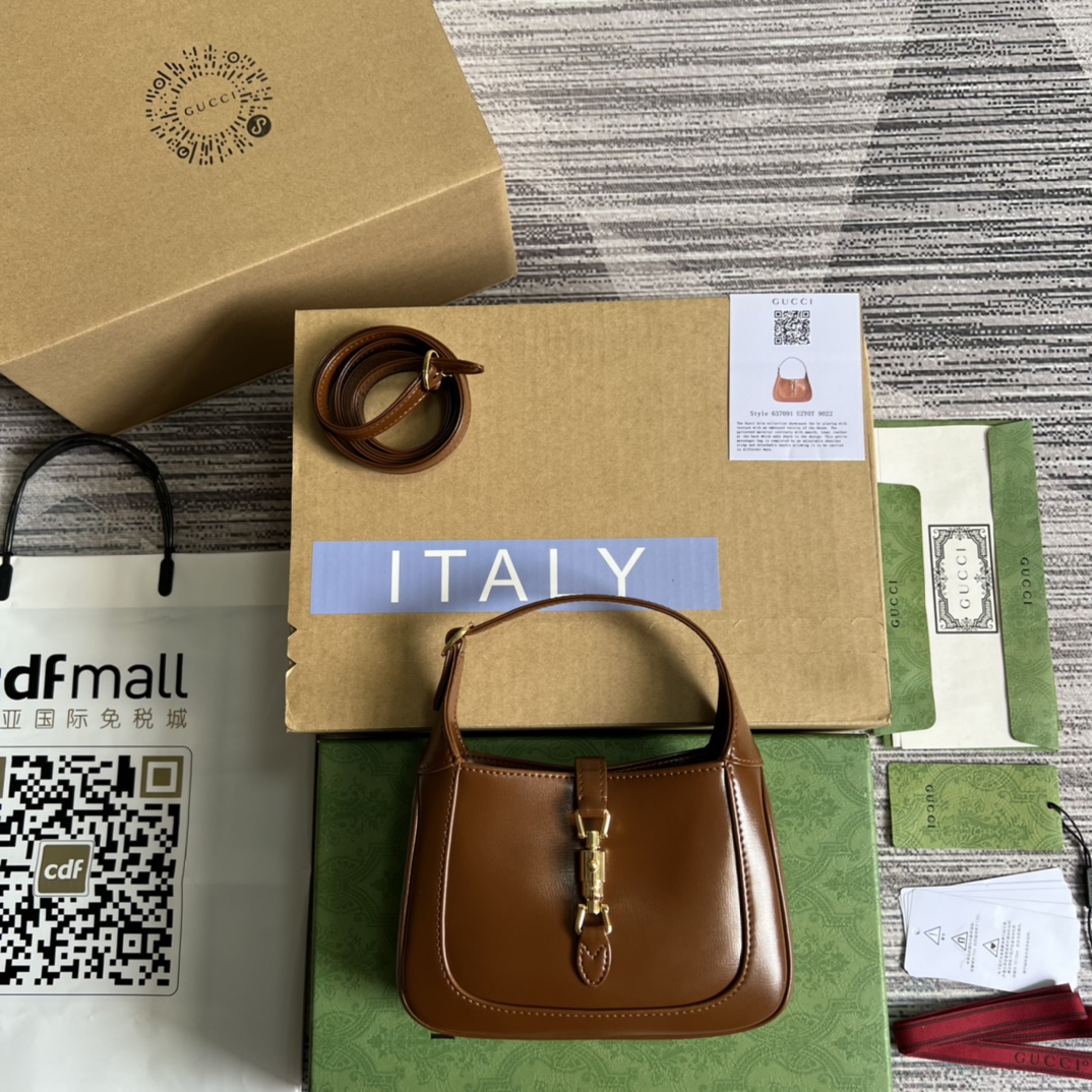 GUCCI Jackie падпахавая сумка карычневая