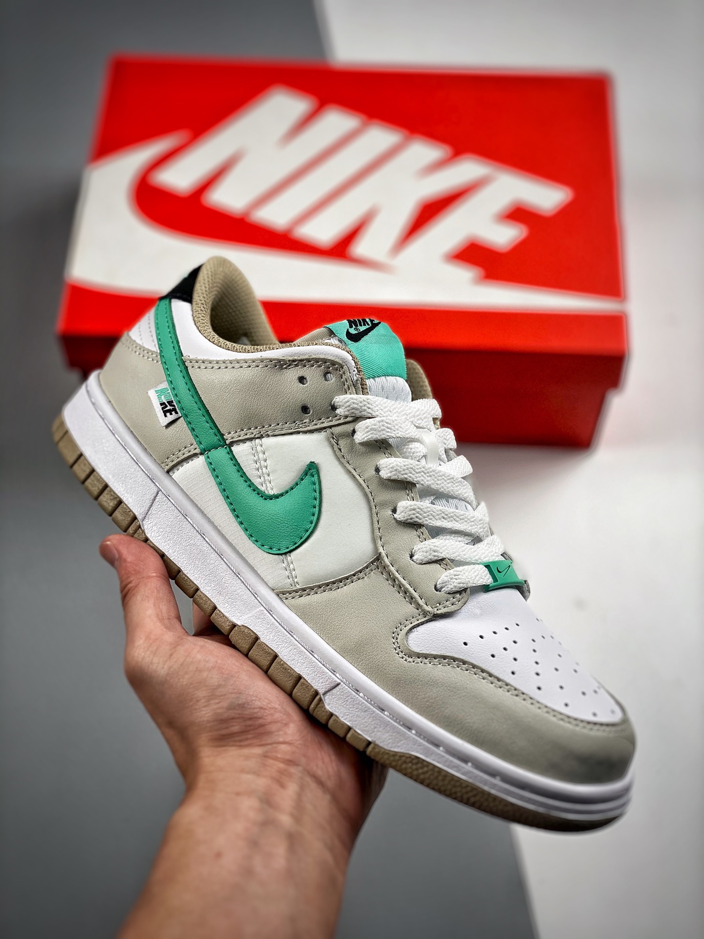 -2 Nk Dunk SB Low Blanco Menta Mejor relación calidad-precio Fotos reales primer lanzamiento Material origina…