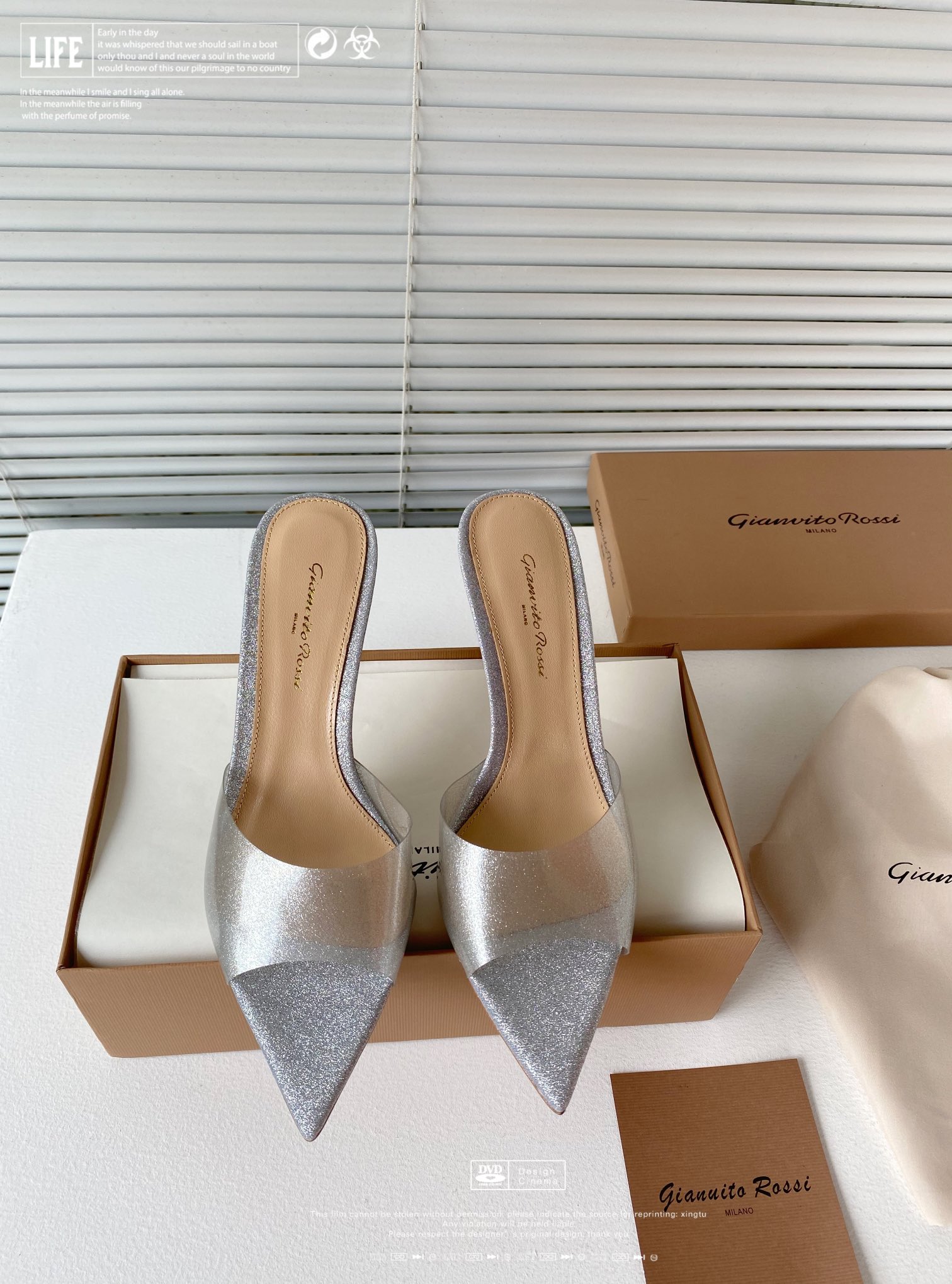 Gianvito Rossi Eiko Stiletto High Heel Mules Sandals Suede + Mesh + Czech Stones 10.5cm/8cm