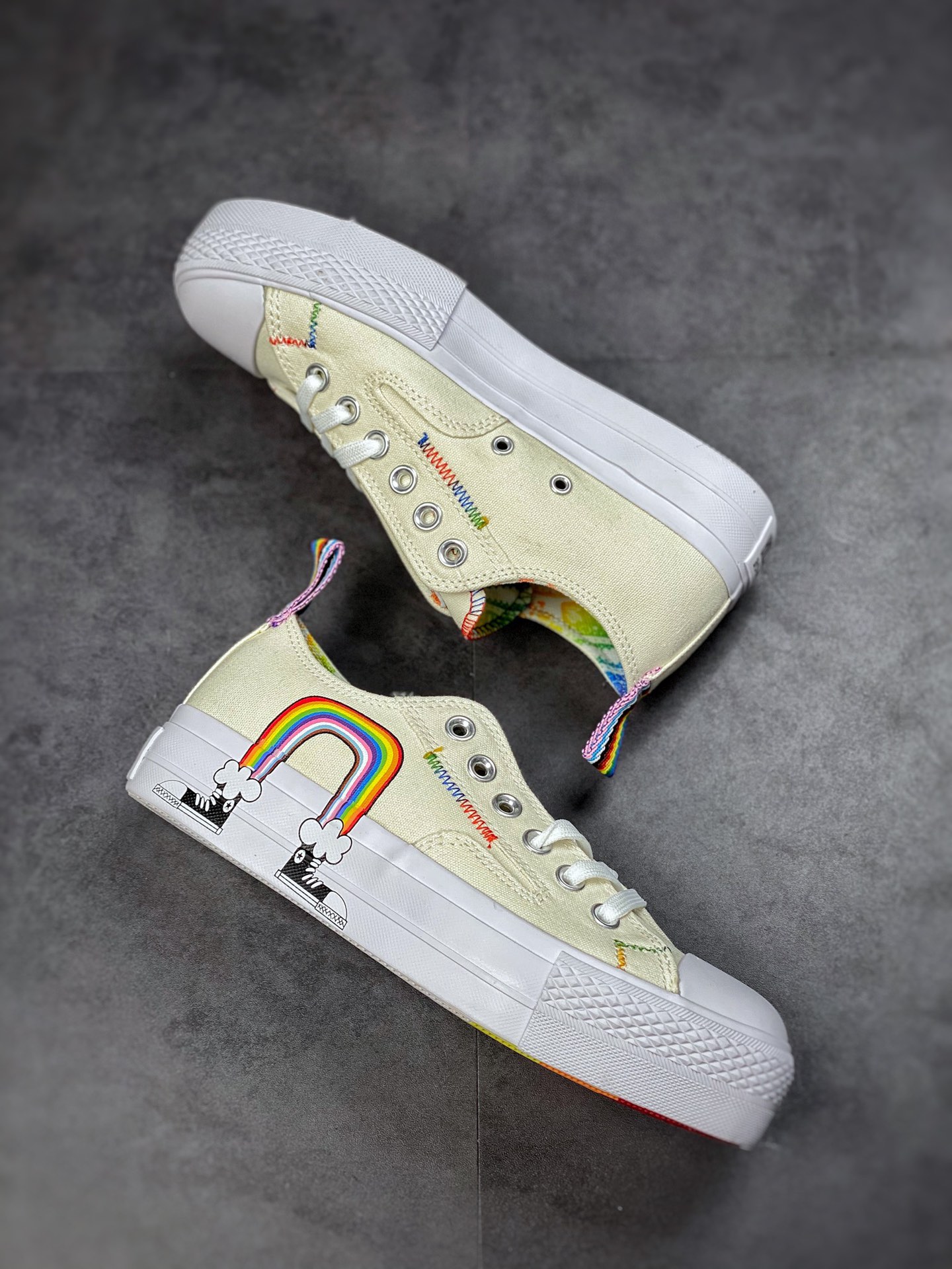 Converse new Pride series rainbow thick bottom A02264C