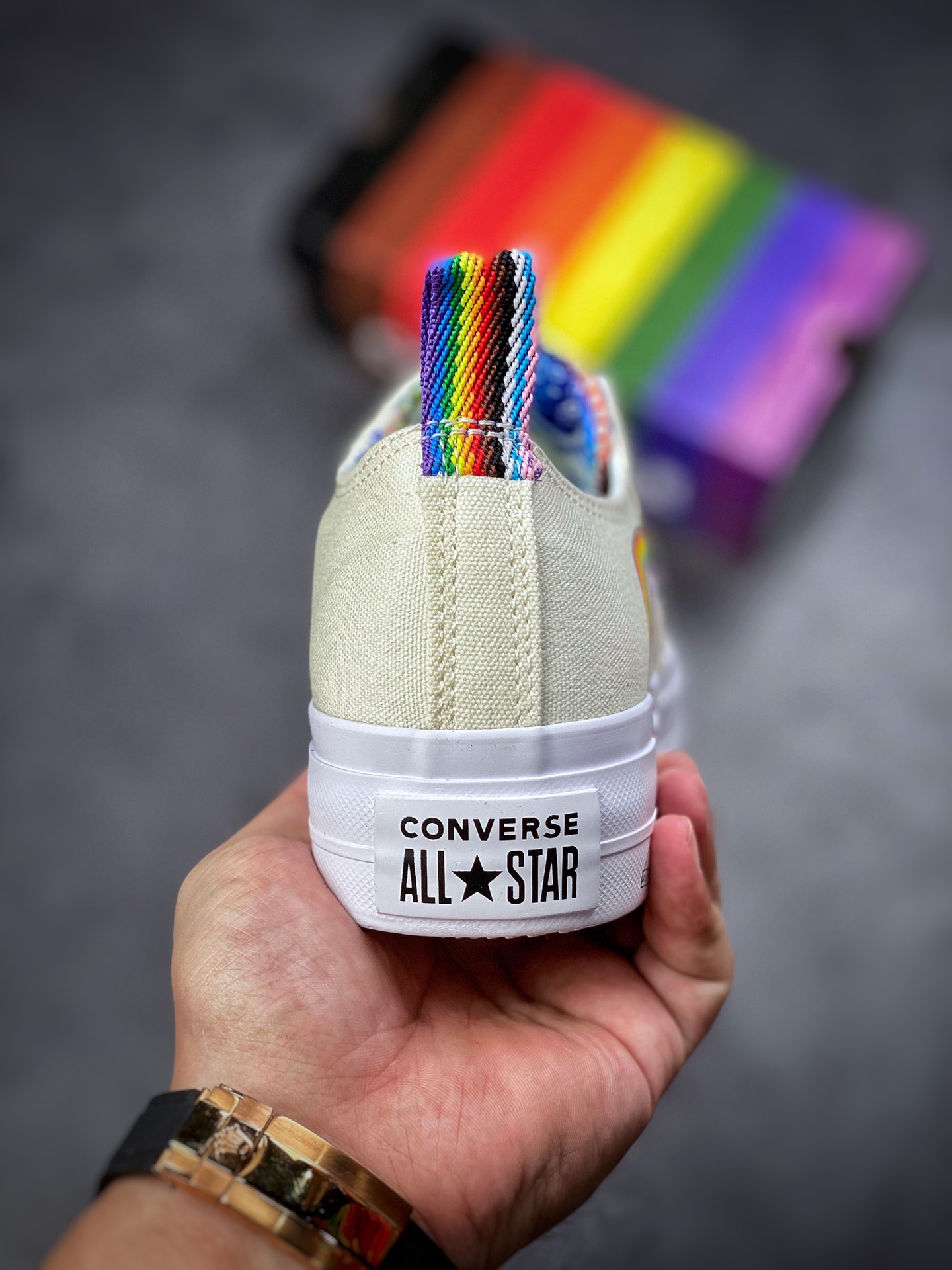 Converse new Pride series rainbow thick bottom A02264C