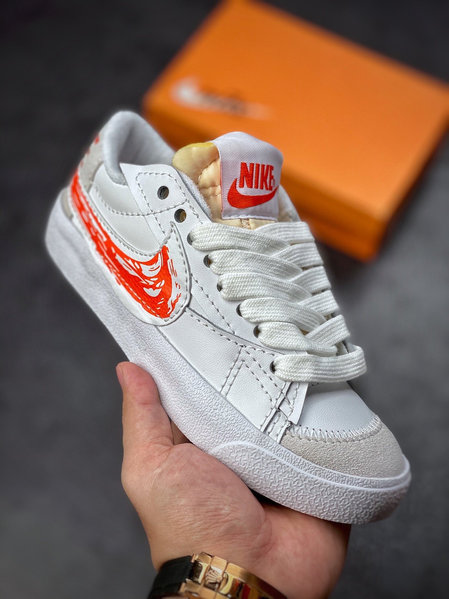 150 Nike Blazer Low'77 Jumbo 白橘 经典百搭低帮开拓者休闲运动板鞋DX2648-100