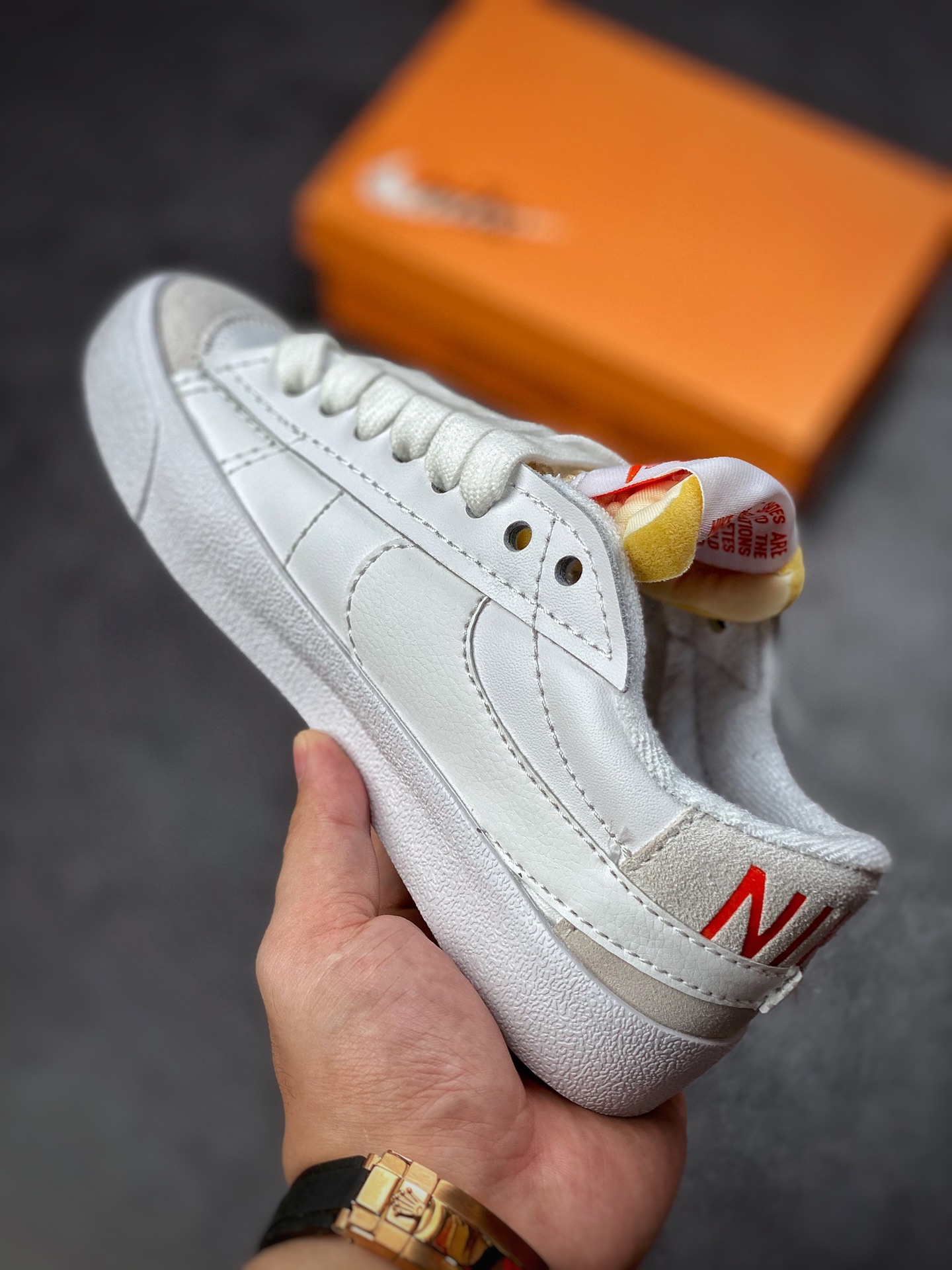 150 Nike Blazer Low'77 Jumbo 白橘 经典百搭低帮开拓者休闲运动板鞋DX2648-100