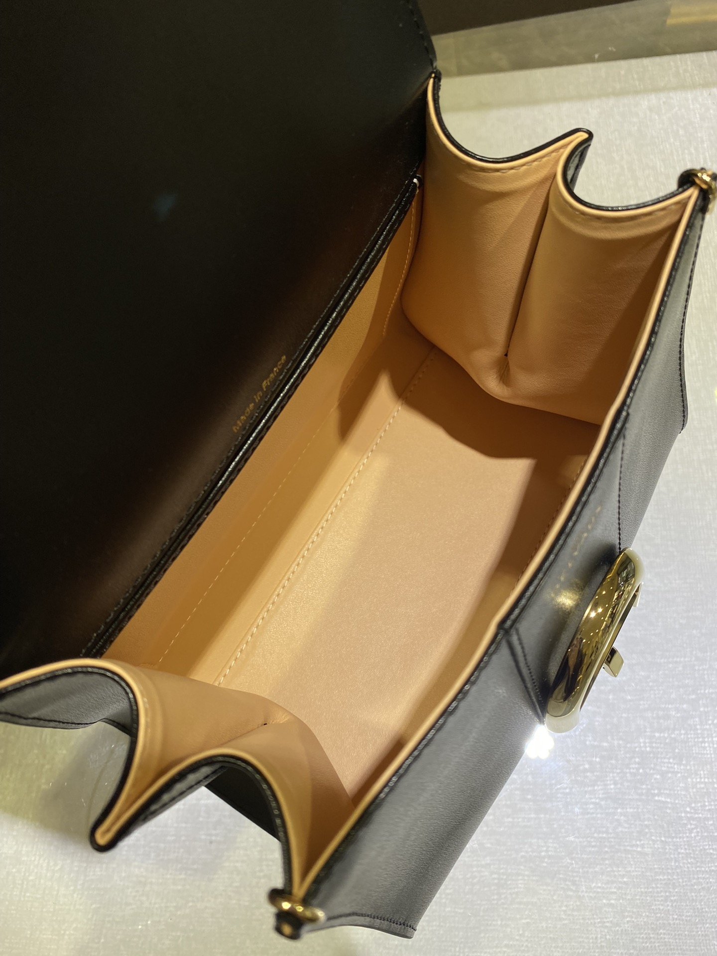新版黑色金扣比利时皇家御用品牌顶级原单Delvaux新版双环brillantbox皮现货️小羊皮内里配套