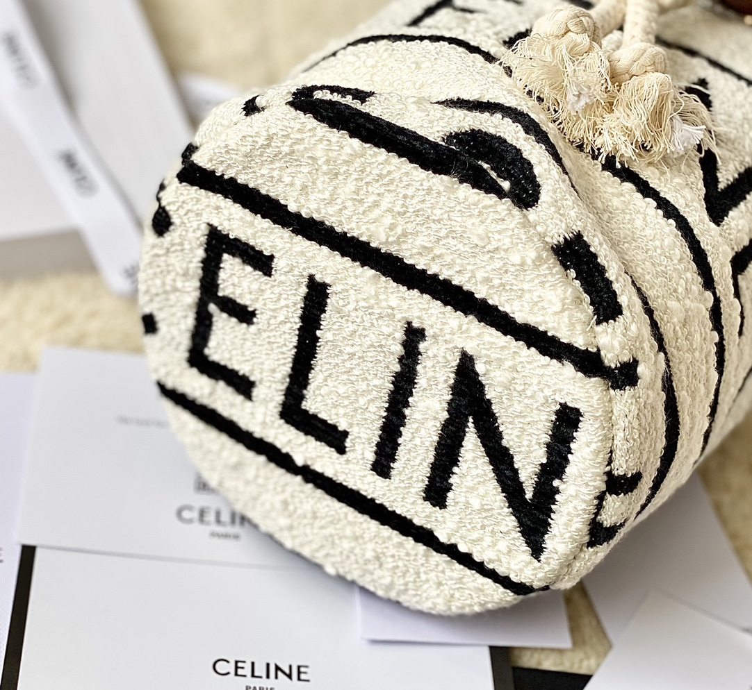 CELINE赛琳TEEN CELINE通体印花织物牛皮革抽绳包196532