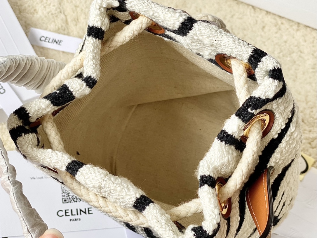 CELINE赛琳TEEN CELINE通体印花织物牛皮革抽绳包196532