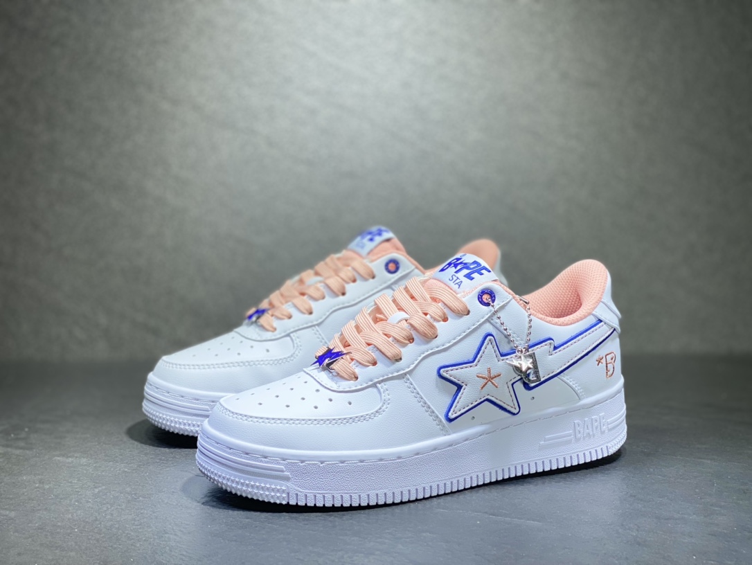 260 Bape Sta猿人头空军系列 粉白