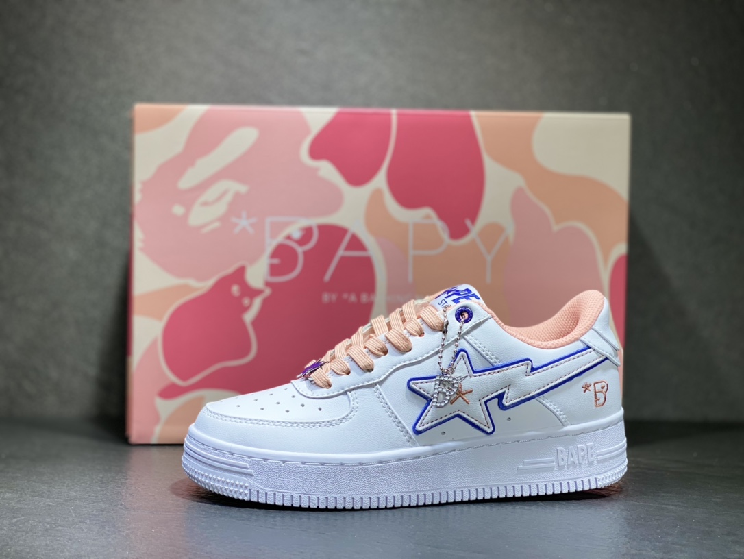 260 Bape Sta猿人头空军系列 粉白