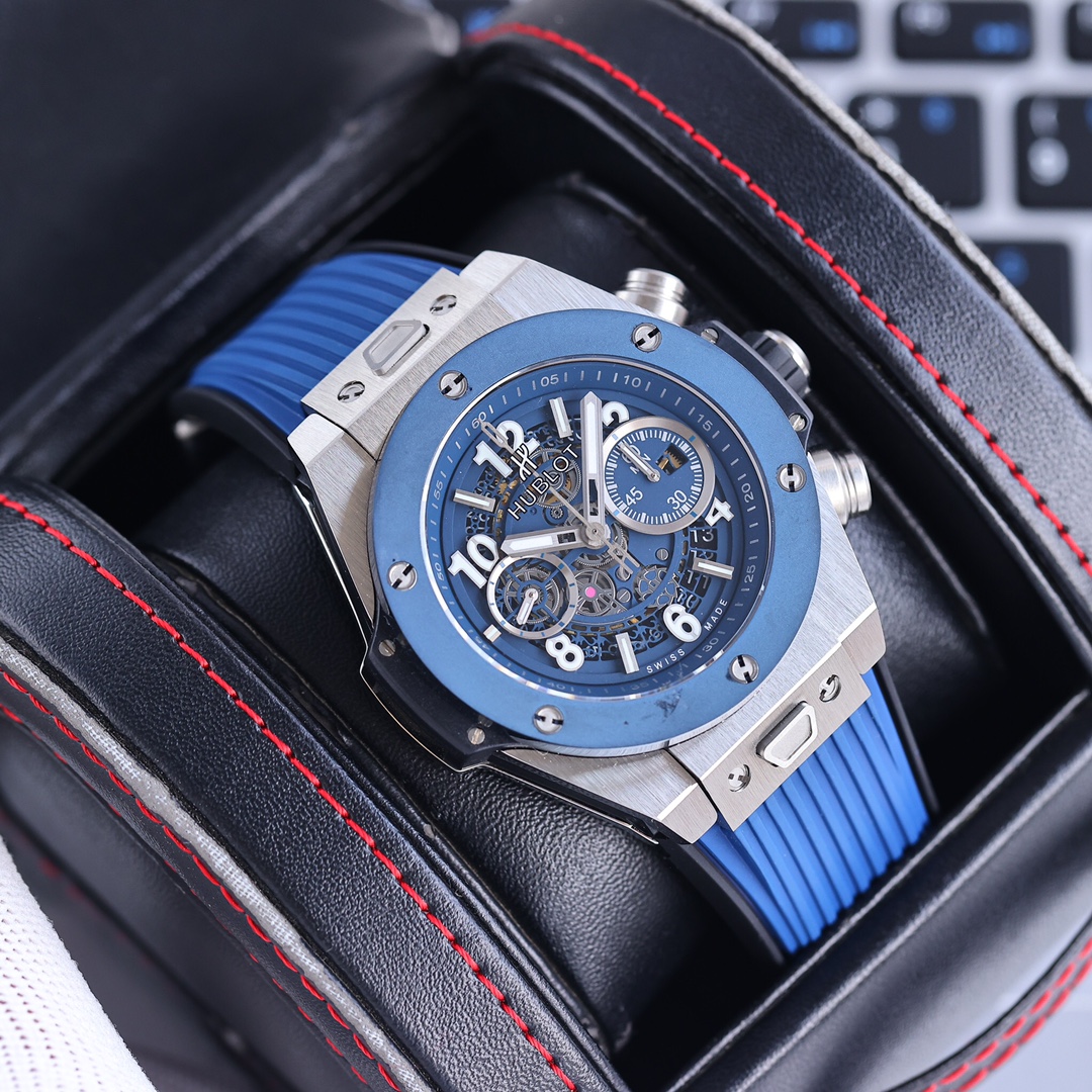 Designer Replica
 Hublot Watch Blue Rubber Spring Collection Strap