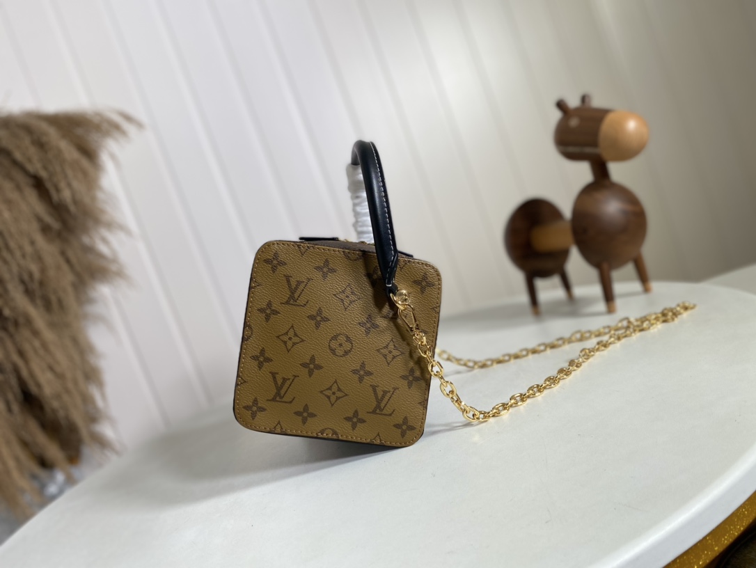Louis Vuitton Bags Handbags Brand Designer Replica
 Gold Monogram Reverse Calfskin Canvas Cowhide M43589