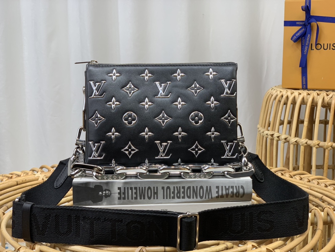 Louis Vuitton LV Coussin Fake
 Bags Handbags Silver Sheepskin Chains m20574