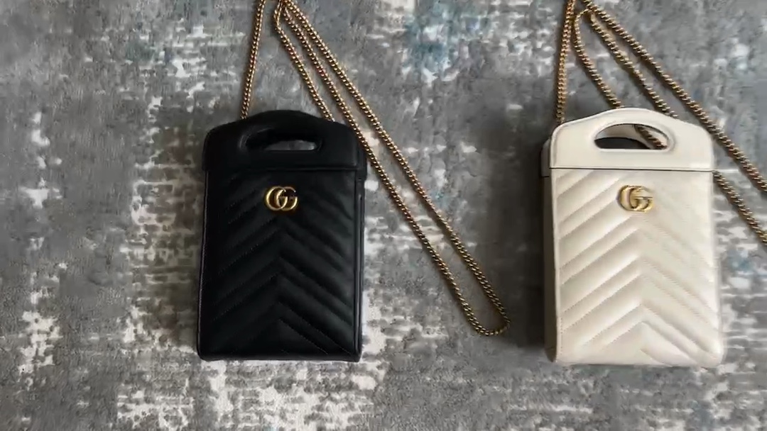 Gucci Marmont Bags Handbags Black White Chains