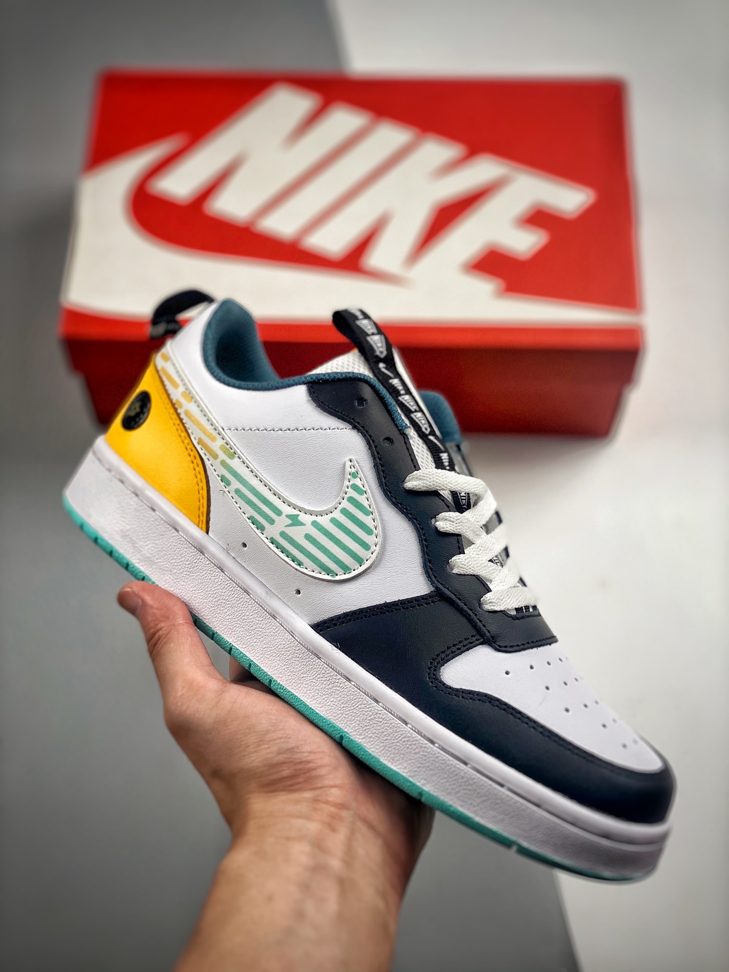-3 Desarrollo exclusivo, pedido original de Corea, versión con chip Nike Court Borough Low 2 FP (GS), versión exclusiva…