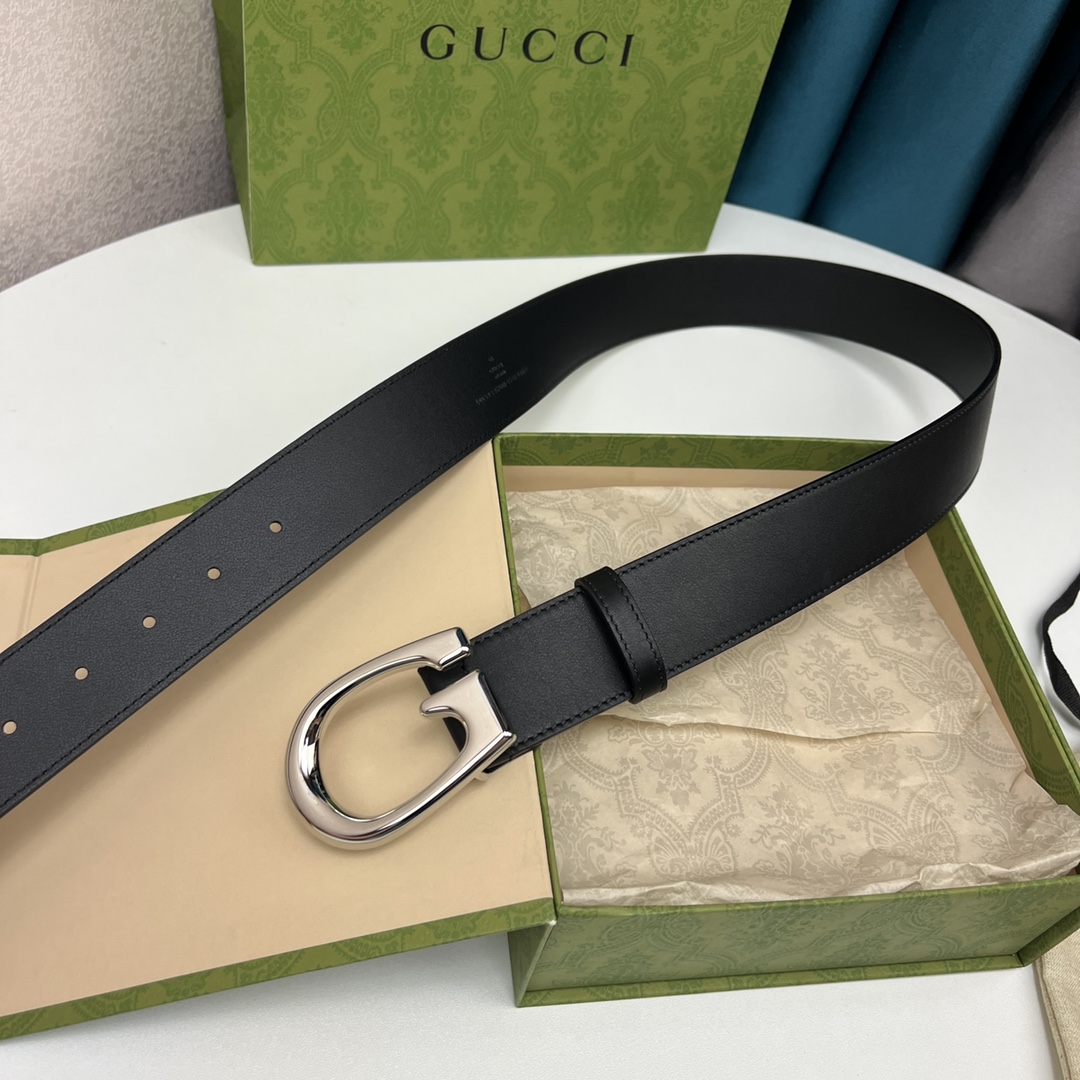 GUCCI原单品质经典款男女通用腰带双面原厂小牛皮精致双G搭扣