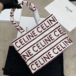 Celine Bags Handbags Black White Printing Cowhide Fabric Cabas Thais