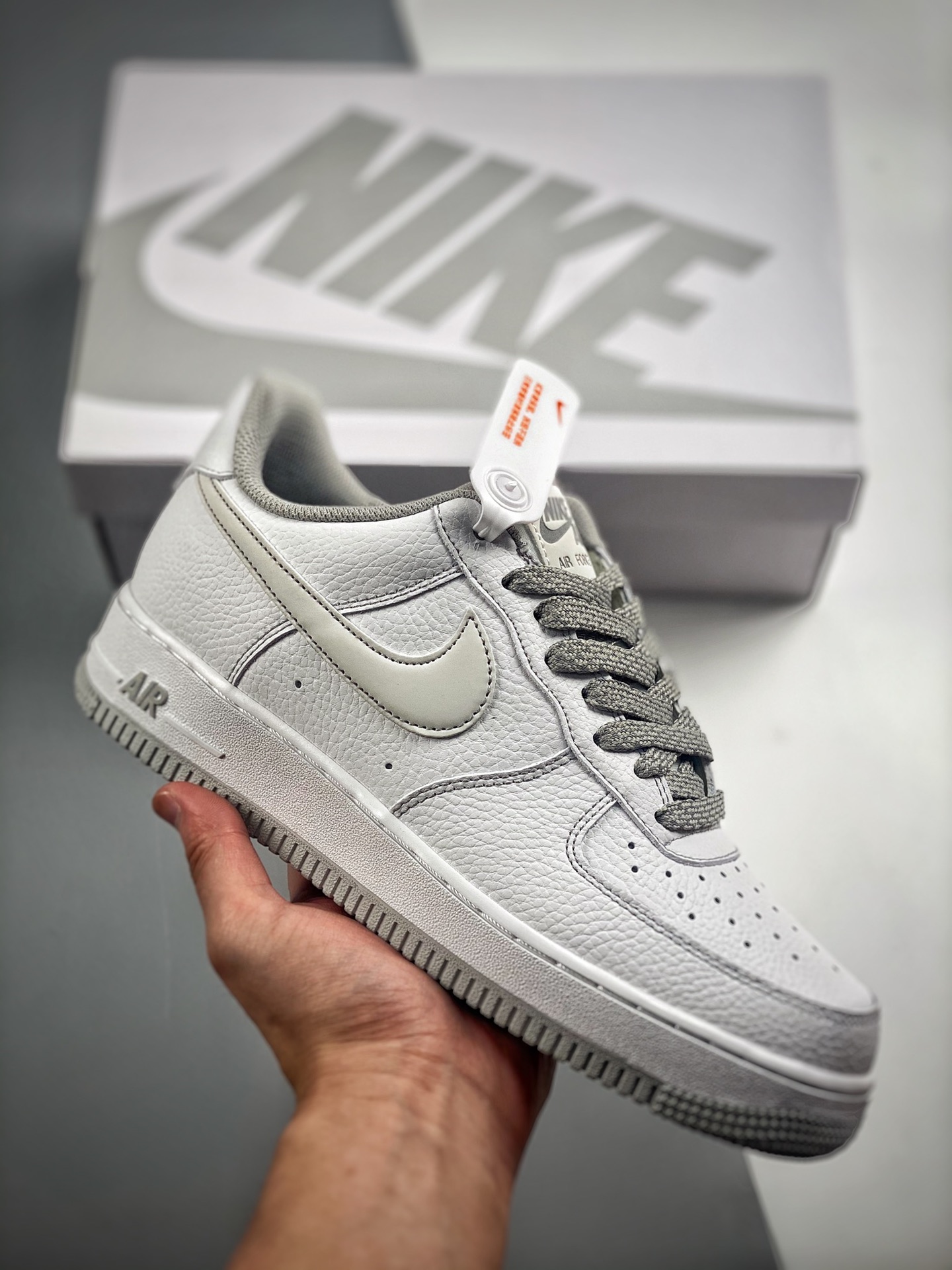 -4 Nike Air Force 1 Low'07 Línea Mark con cielo estrellado, gris hielo, zapatilla casual de caña baja de la Fuerza Aére…