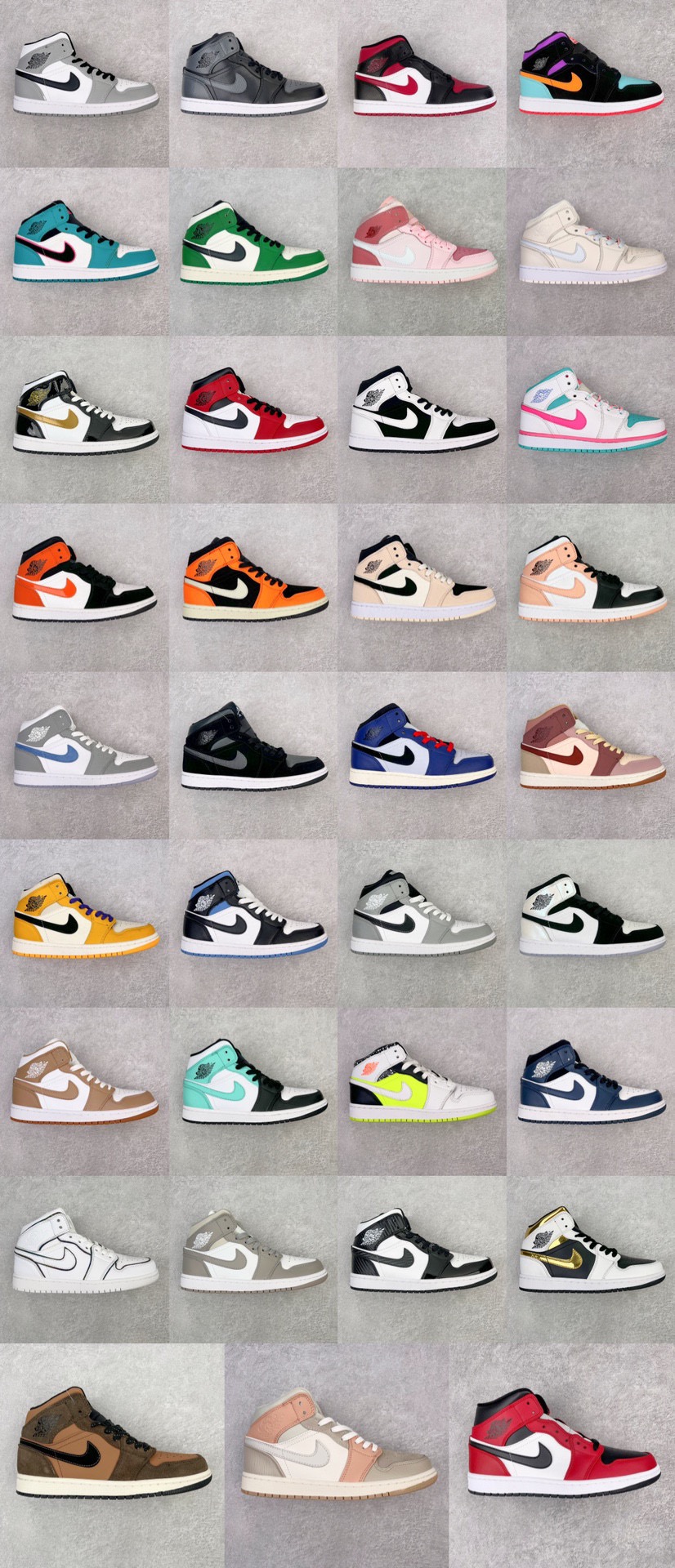 合集图 G0 Air Jordan AJ1 MID 中帮系列 原厂内置全掌气垫 A模大底 头层小牛皮 鞋舌AJ原厂专用牛津布+AJ专用反口珍珠布+原厂无杂质高弹内里海棉 特殊封边弹力鞋带 全网唯一头层牛皮 原鞋开模 拒绝公底 购置公司同步原材料 都有细节还原95%全网最高版本 原汁原味 忠于原版