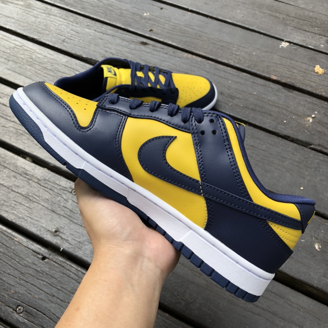 400  Nike Dunk Low 密歇根 蓝黄低帮男女 休闲运动板鞋 DD1391-700