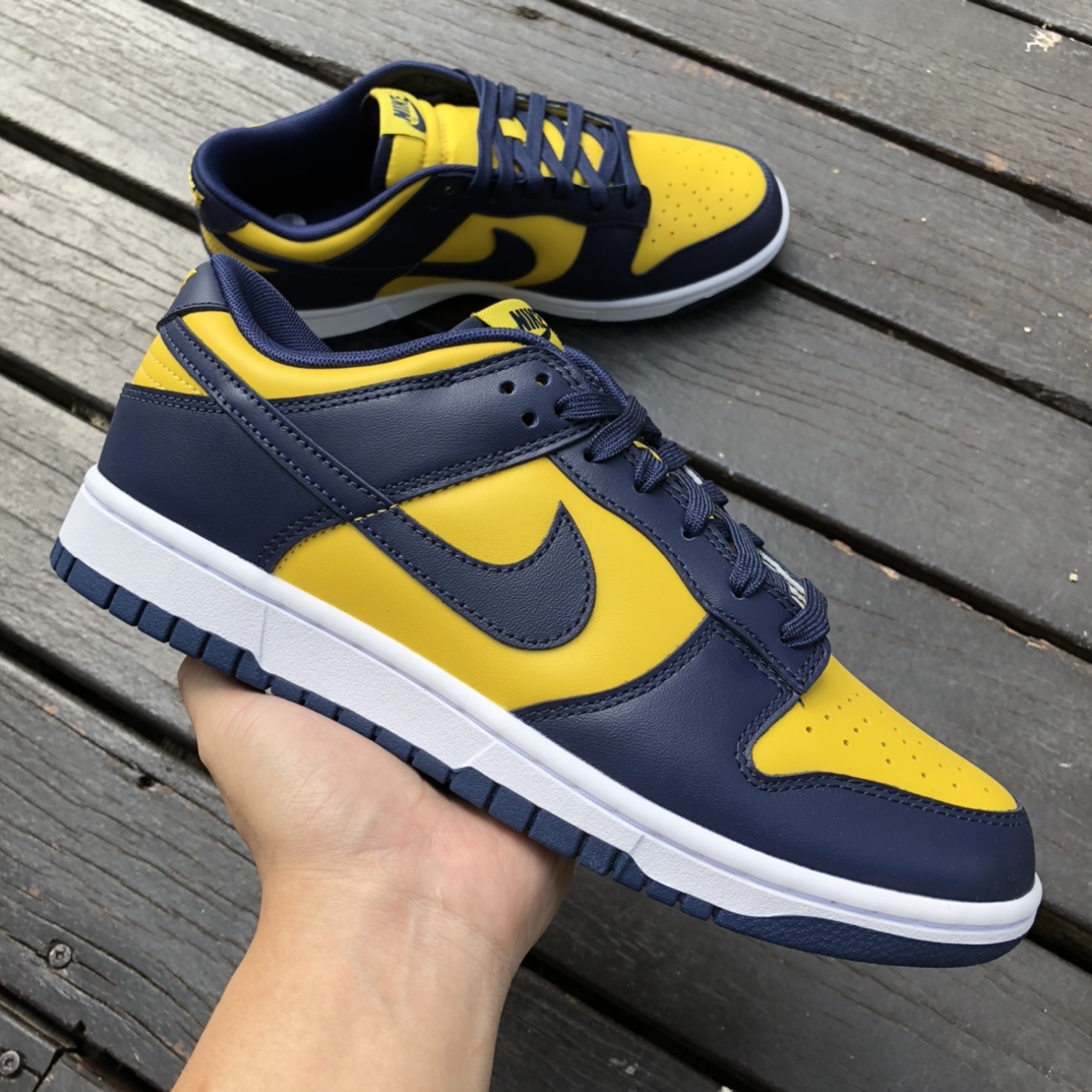 400  Nike Dunk Low 密歇根 蓝黄低帮男女 休闲运动板鞋 DD1391-700