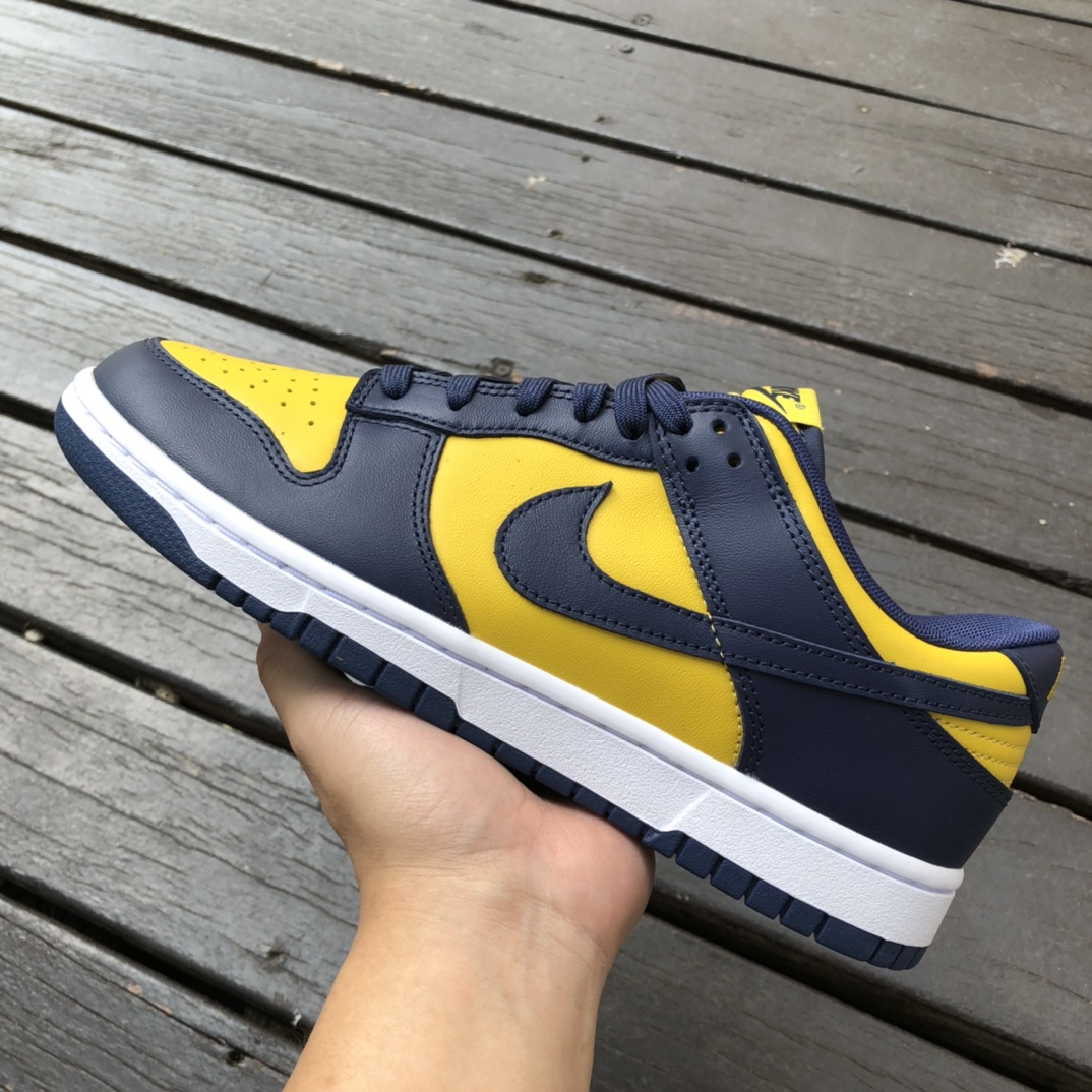 400  Nike Dunk Low 密歇根 蓝黄低帮男女 休闲运动板鞋 DD1391-700