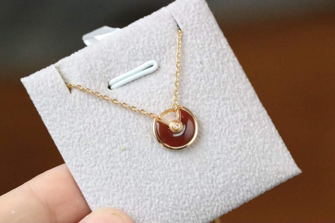 Cartier Cartier卡地亚 红玛瑙护身符锁骨项链
