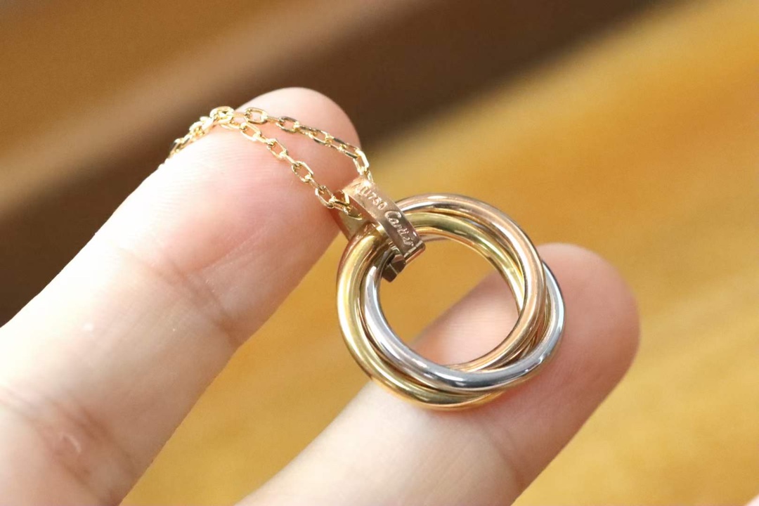 Cartier Cartier卡地亚 Trinity三三色环锁骨项链