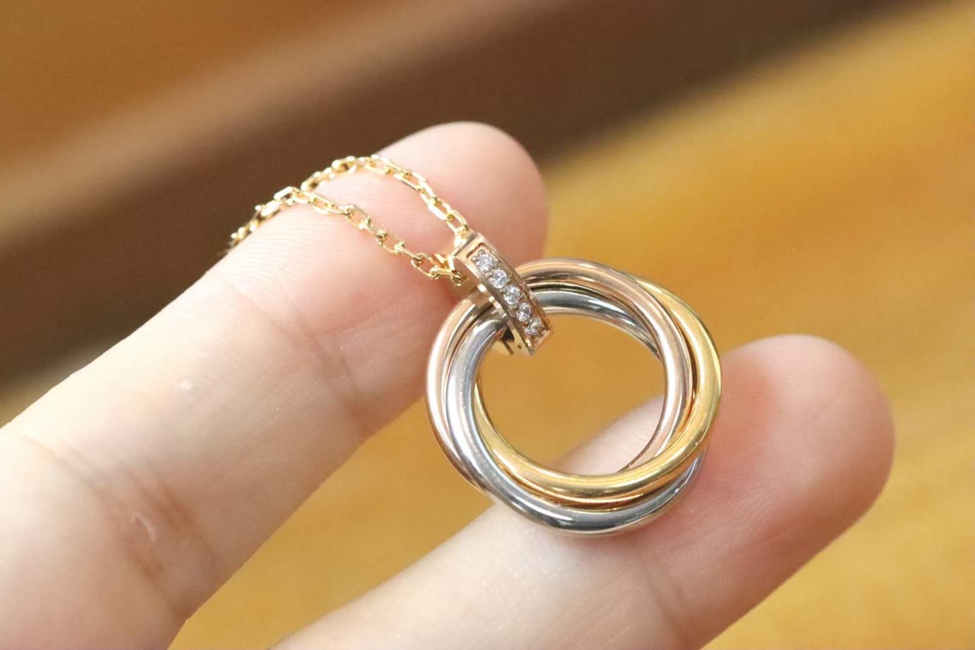 Cartier Cartier卡地亚 Trinity三三色环锁骨项链