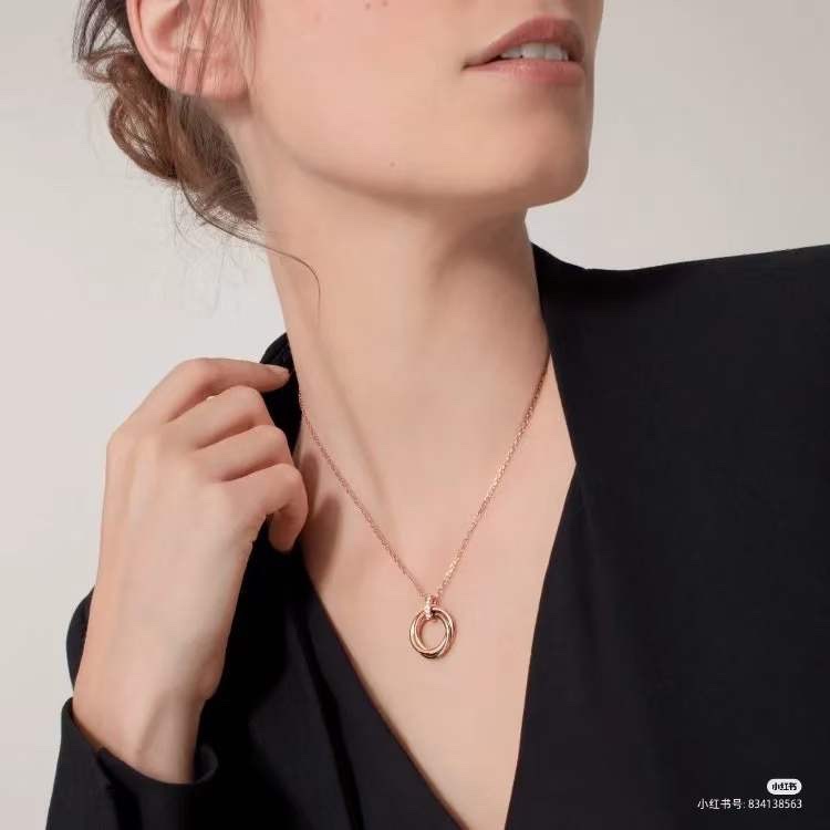 Cartier Cartier卡地亚 Trinity三三色环锁骨项链