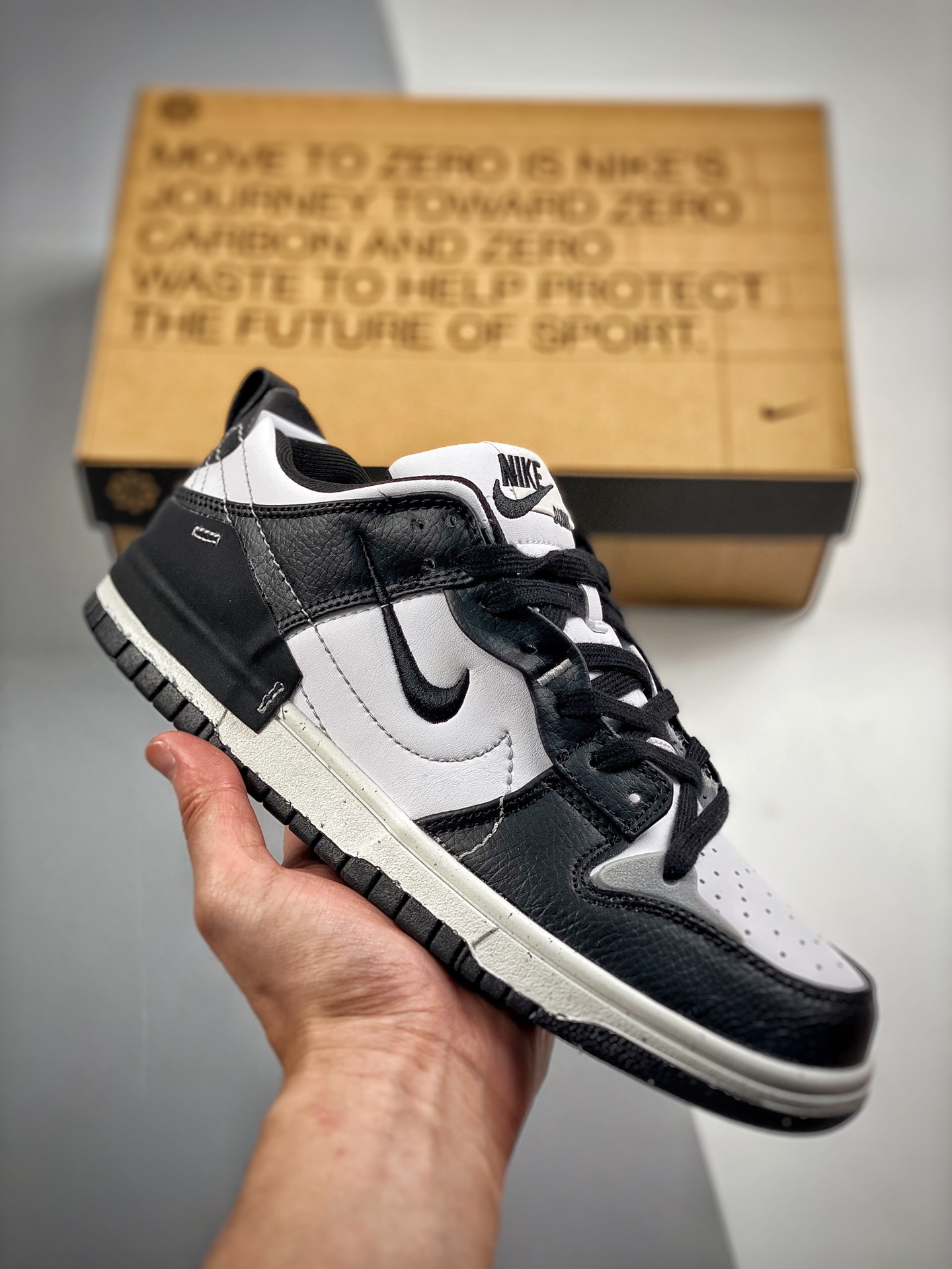 -2 Nk Dunk SB Low Blanco Negro Material reciclable Panda Mejor relación calidad-precio Fotos reales primer lanzamiento …