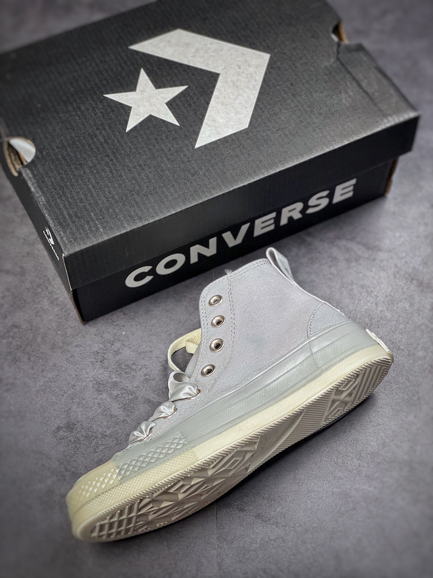 Converse Converse Advanced Gray CX Jelly Transparent Bottom Lightweight High-top Men's and Women's Canvas Shoes A03746C