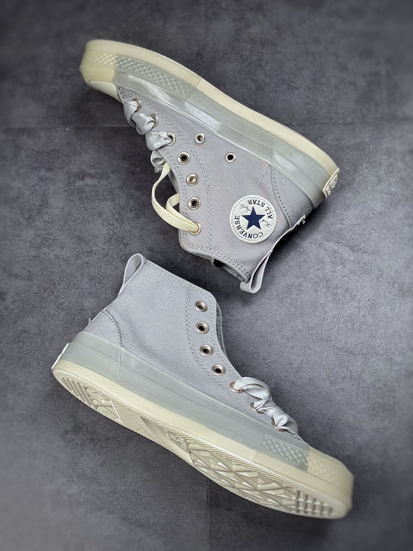 Converse Converse Advanced Gray CX Jelly Transparent Bottom Lightweight High-top Men's and Women's Canvas Shoes A03746C