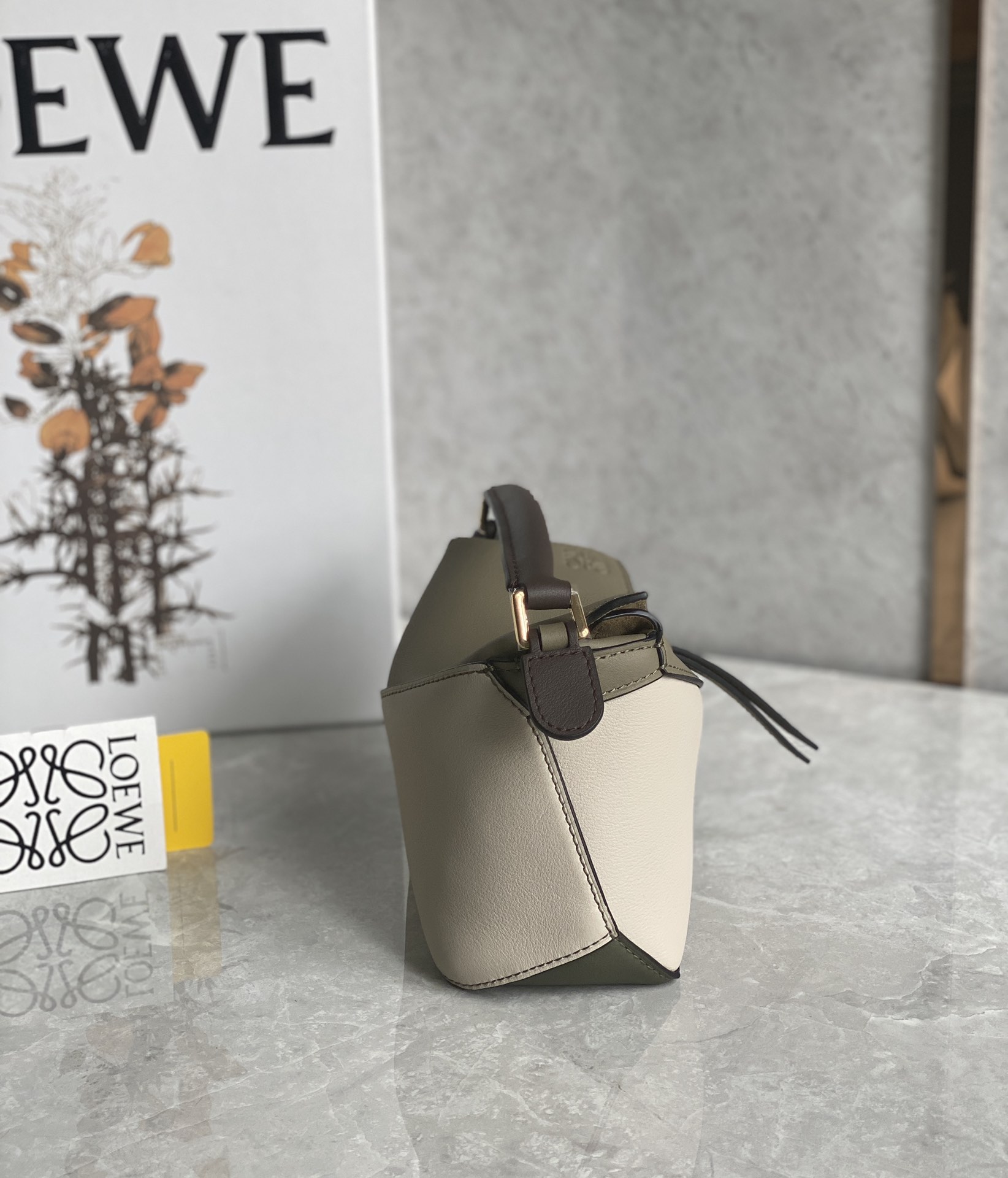 LOEWE Puzzle 18CM Mini bag 几何包 0680拼接月桂绿
