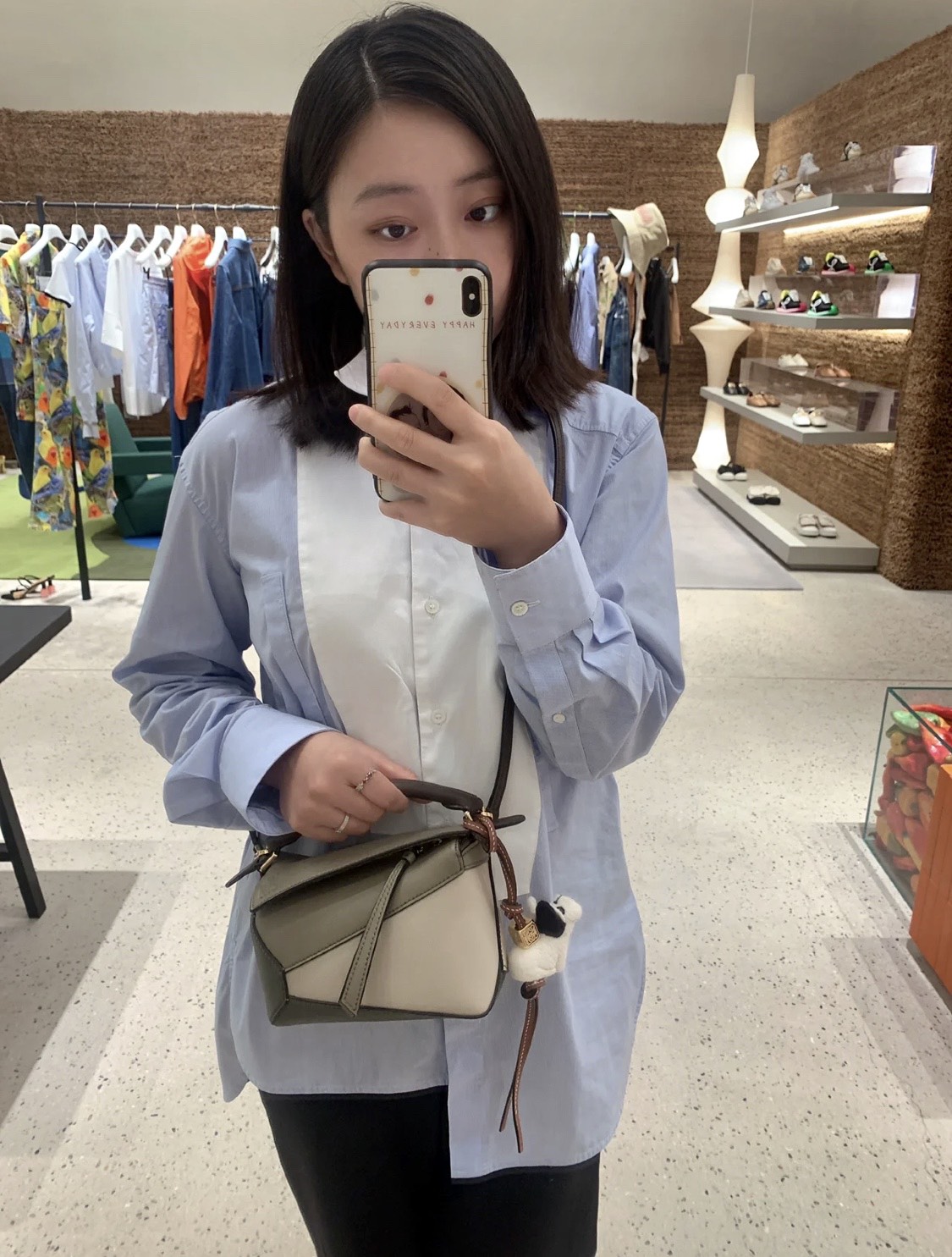 LOEWE Puzzle 18CM Mini bag 几何包 0680拼接月桂绿