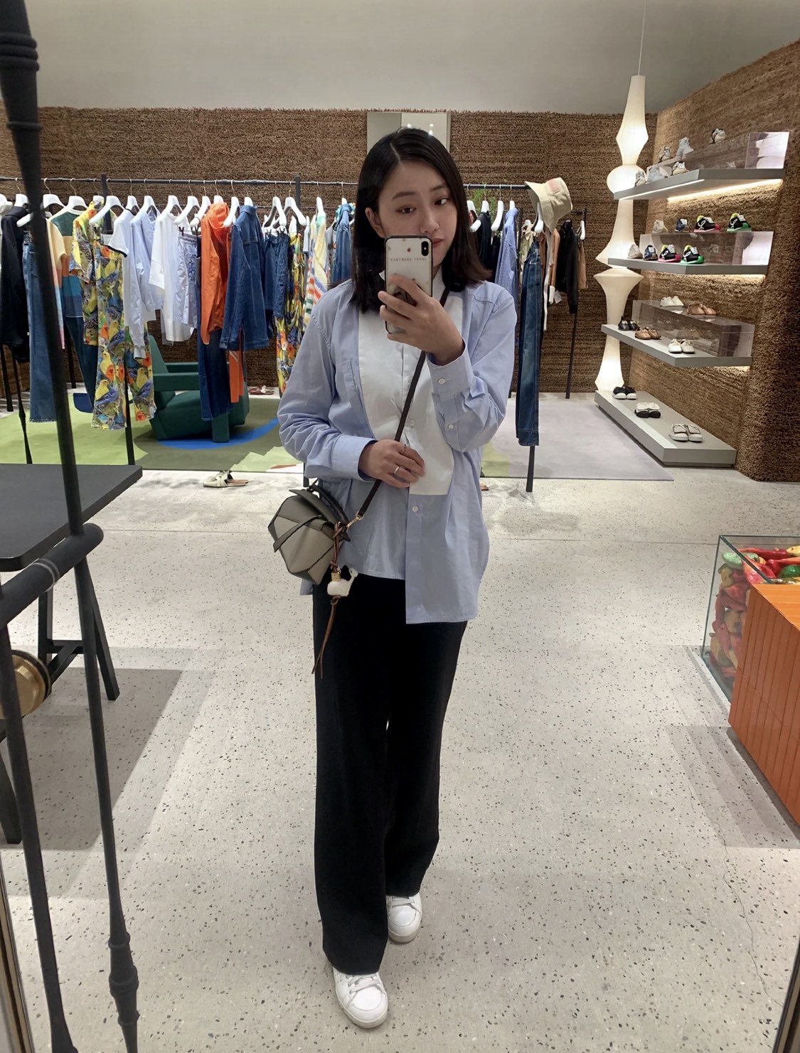 LOEWE Puzzle 18CM Mini bag 几何包 0680拼接月桂绿