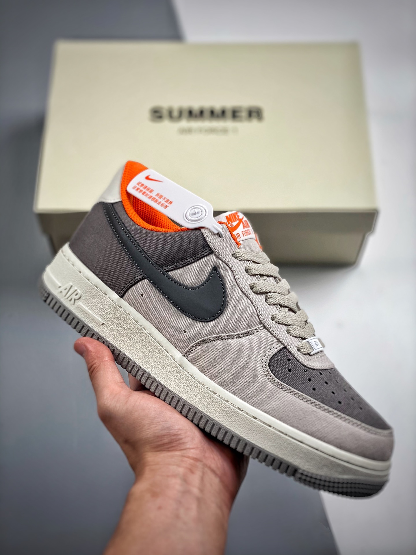 -4 Nike Air Force 1 Low'07 Naranja cáñamo, tela, zapatilla casual de caña baja de la Fuerza Aérea, cuero personalizado,…