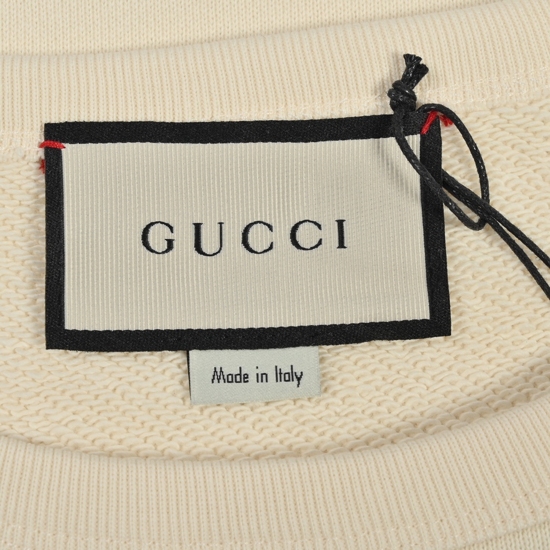 Gucci 经典做旧方块logo字母印花圆领卫衣