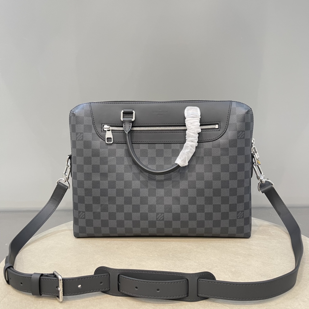 Louis Vuitton LV Porte-Documents Jour Bags Briefcase Black Grid Men Damier Graphite Canvas Casual N48260