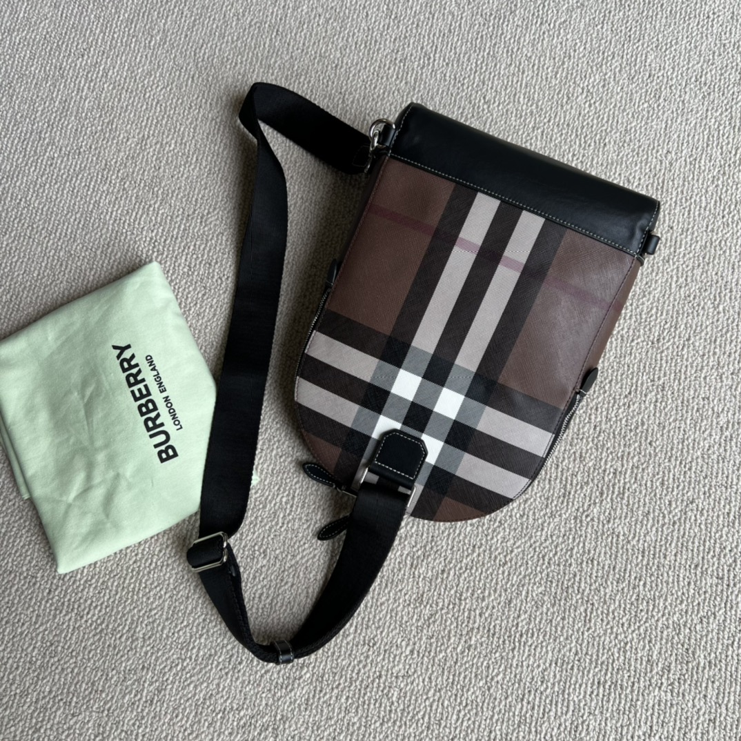 Burberry backpack Plaid/Brown/Black crossbody
