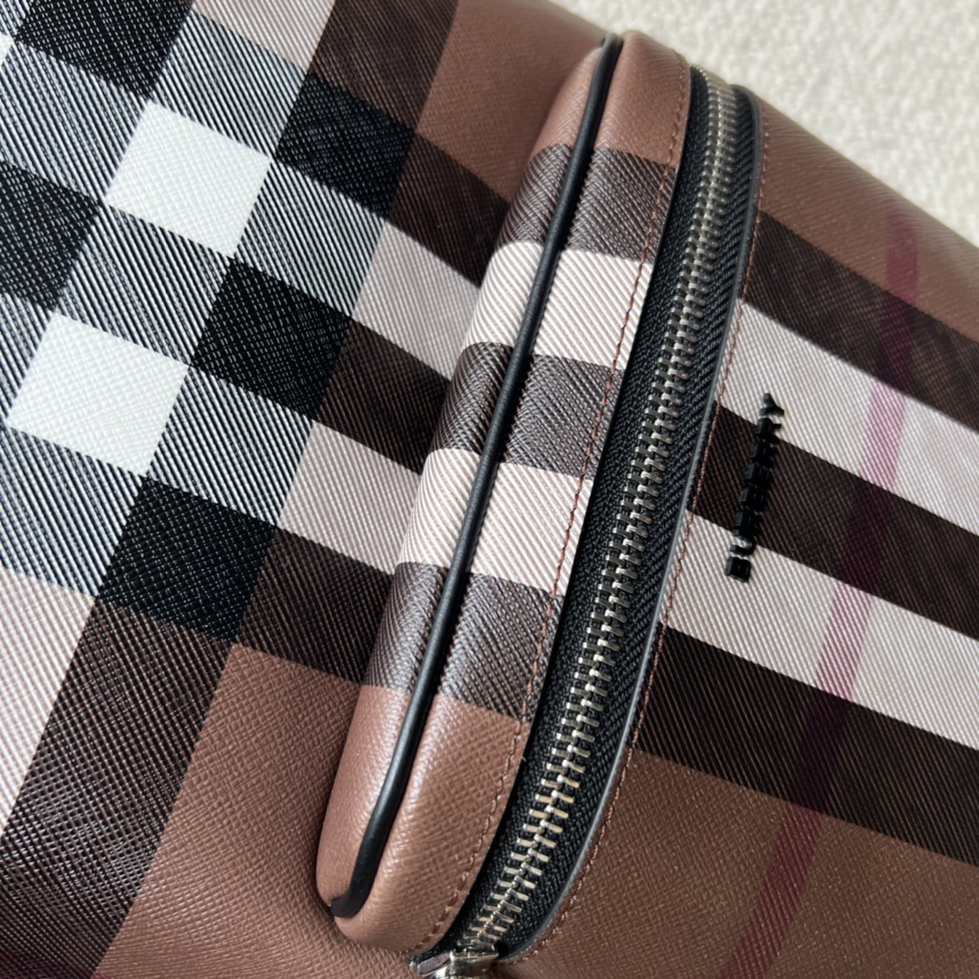 Burberry backpack Nova Check Plaid Brown/Black large crossbody