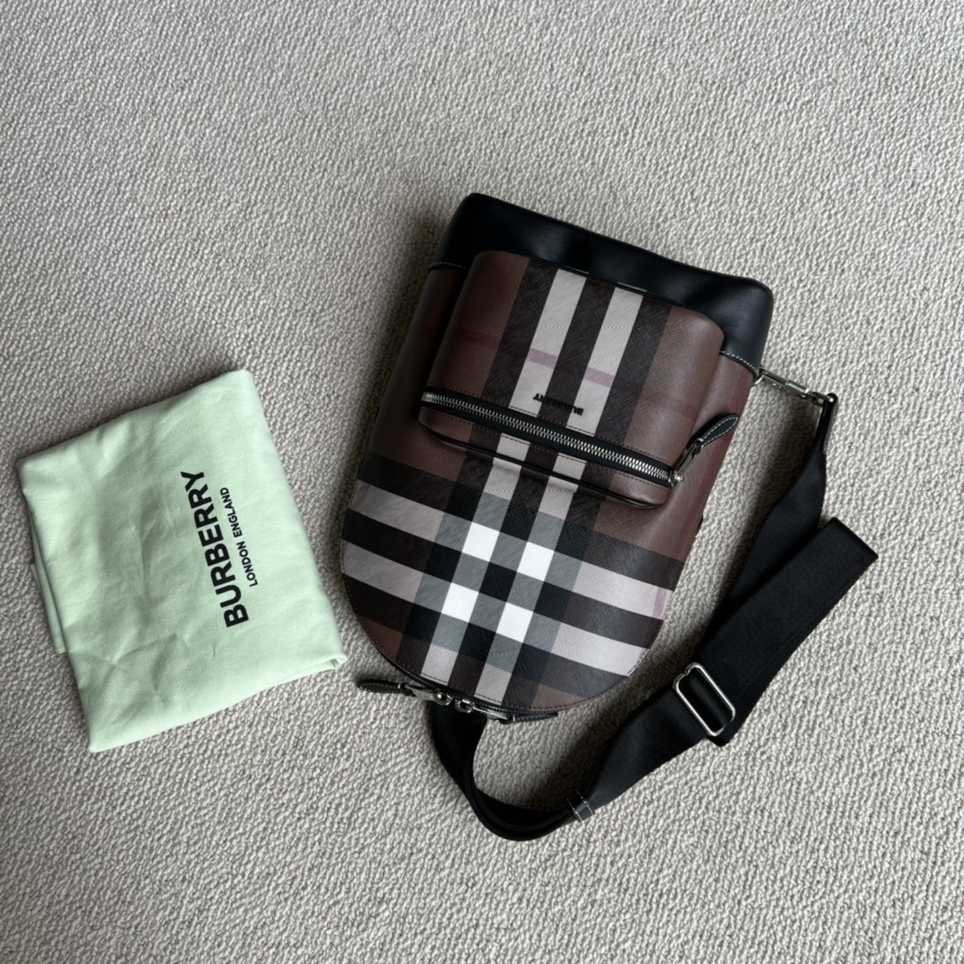 Burberry backpack Plaid/Brown/Black crossbody