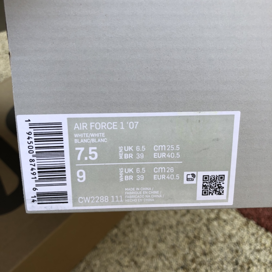 280  Nike耐克AIR FORCE 1 '07男子空军一号运动鞋秋季新款 cw2288-111