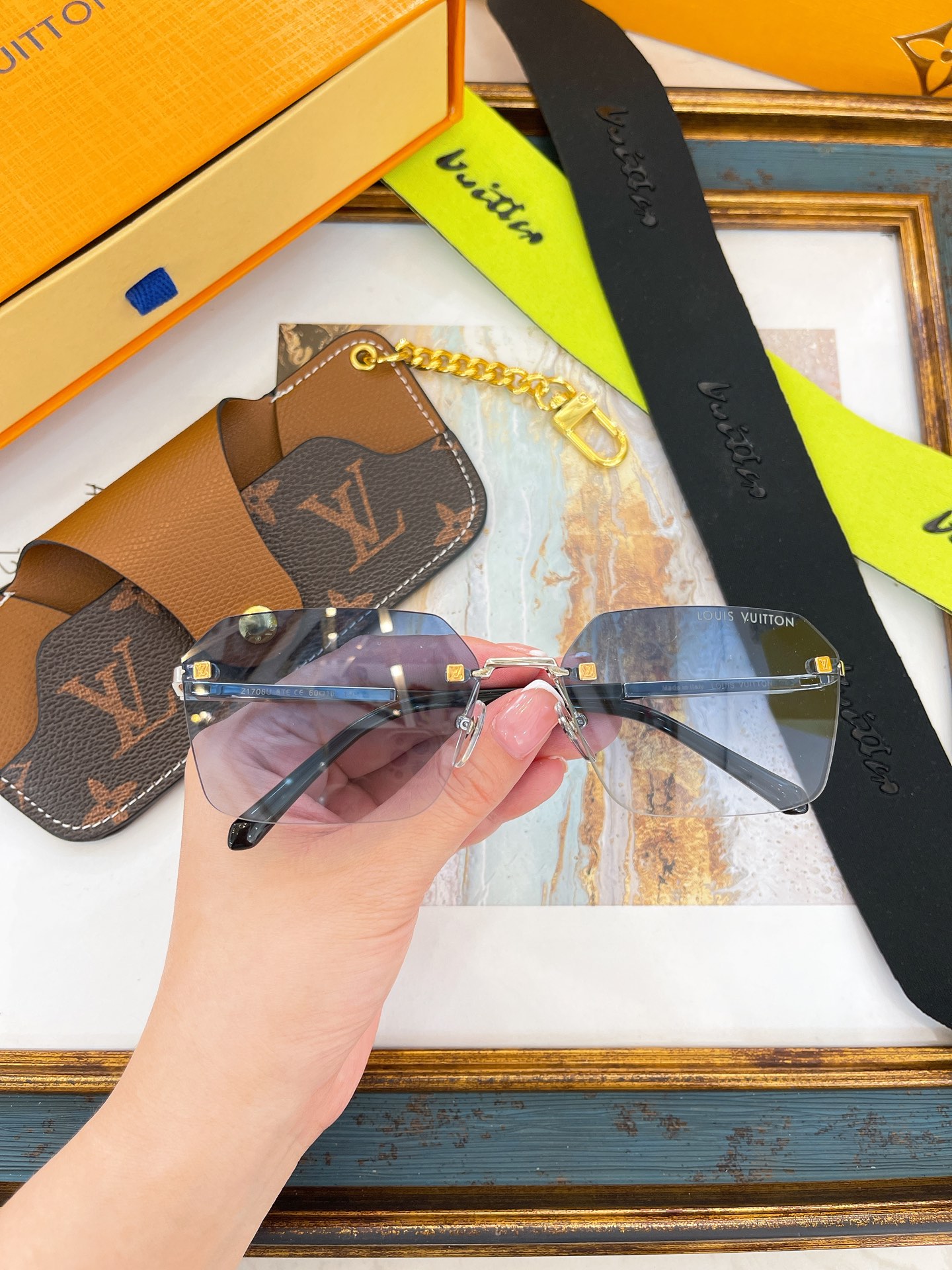 [Louis Vuitton Eyewear]SIZE: 60 ports 16 140 delivery LOGO tape