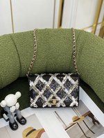 Chanel Classic Flap Bag Crossbody & Shoulder Bags Black Rose Silver Set With Diamonds Weave Fall/Winter Collection Vintage
