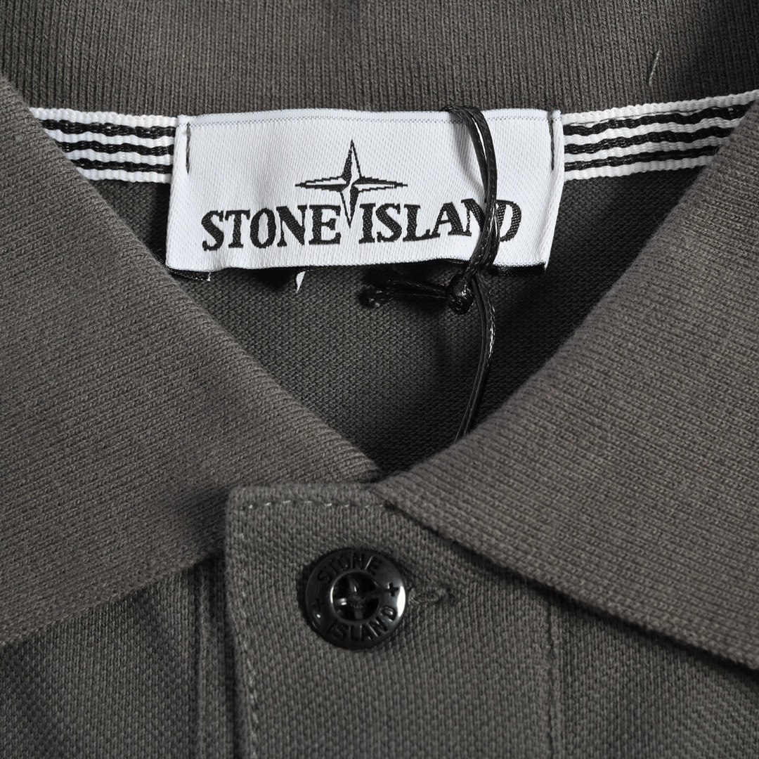 Stone Island/石头岛 刺绣罗盘徽标Polo短袖