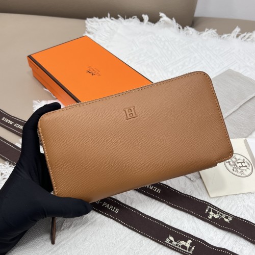 Hermes Constance Hand-Textured Leather Zip Around Wallet - Elegant and Functional 1 Hermes Constance Hand-Textured Leather Zip Around Wallet - Elegant and Functional
