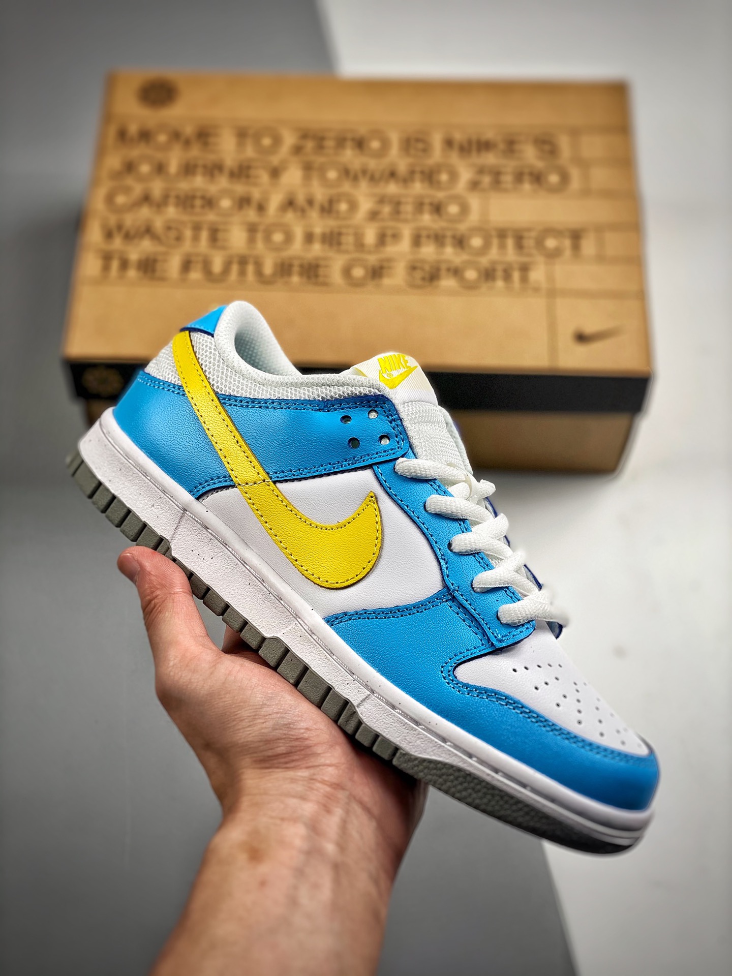 -2 Nk Dunk SB Low Blanco Azul Material reciclable Mejor relación calidad-precio Fotos reales primer lanzamiento Materia…