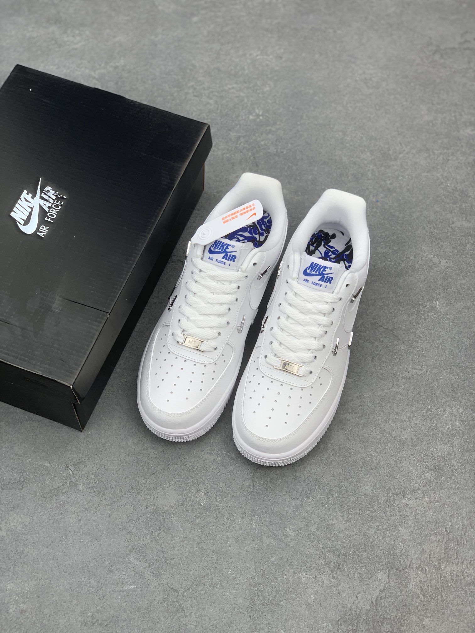 Nike Air Force 1 Low '07 All White with Mini Silver Swoosh Accents 9 i1660411280 2649 7