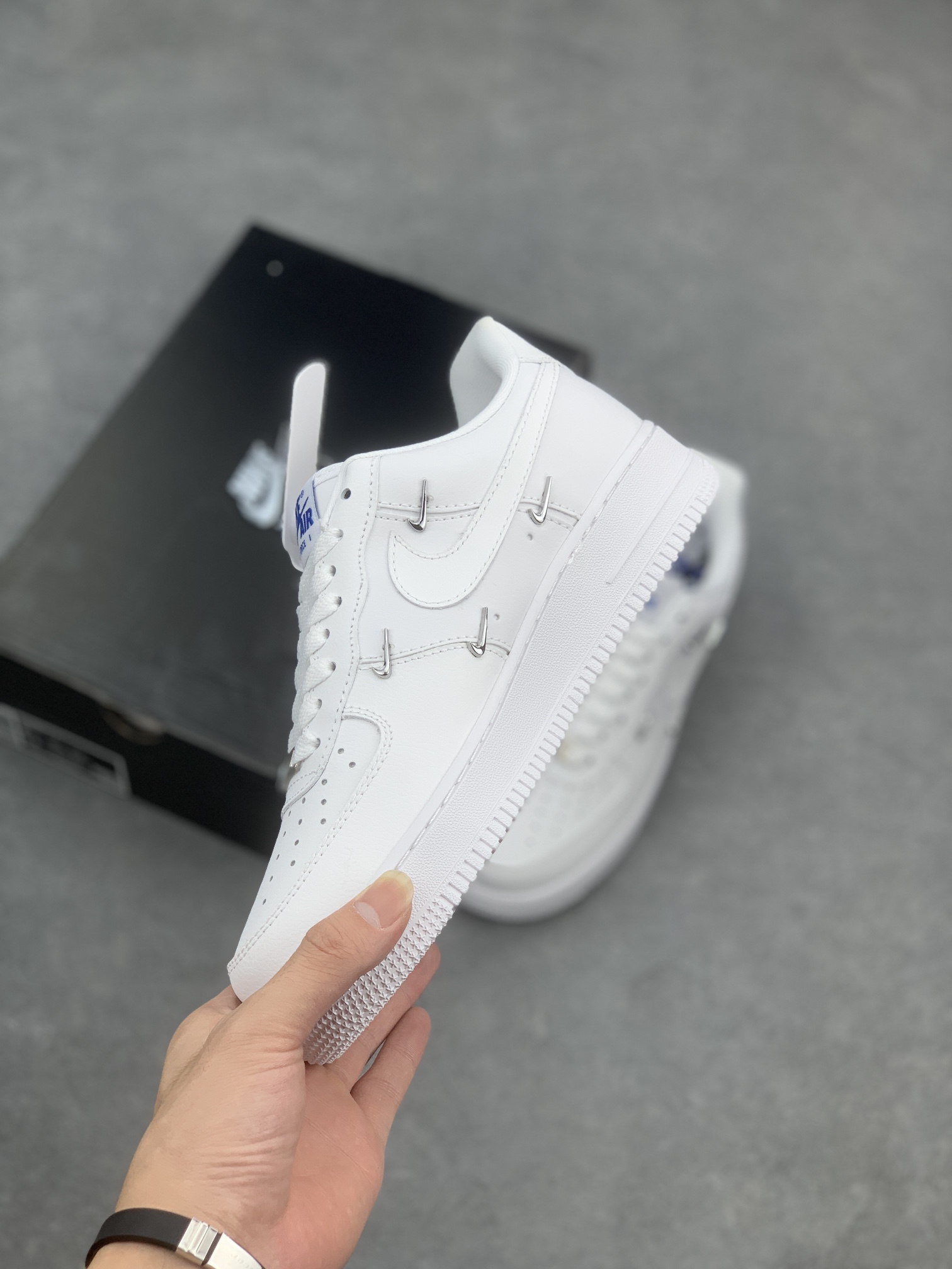 Nike Air Force 1 Low '07 All White with Mini Silver Swoosh Accents 4 i1660411280 5889 2